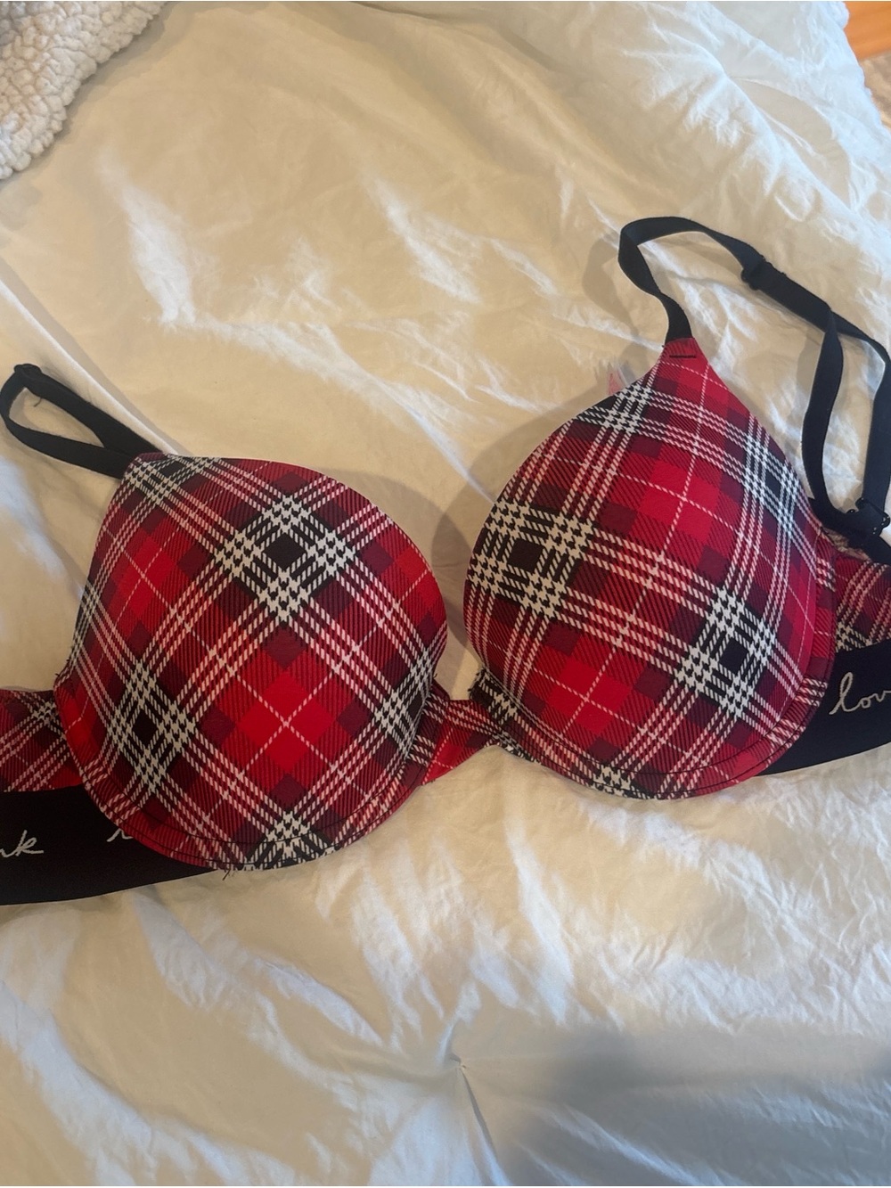 VS Red Plaid Push-Up Bra